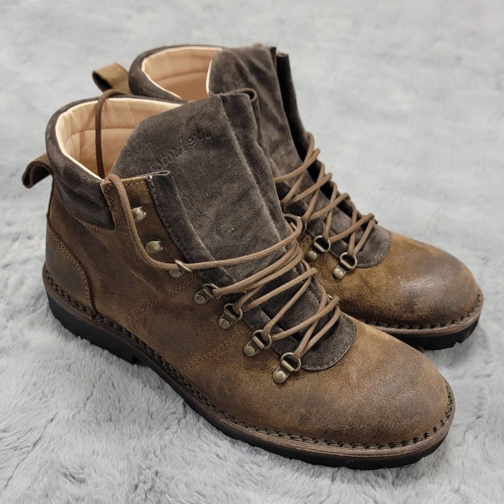 Astorflex Alvaflex Boots Mens 12 (EU 45) Brown Suede Combat Hiking Lace Up Italy